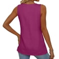 thumbnail image 4 of Womens Tank Tops 2026 Boho Fashion Clothing Flowy Peplum Top Sleeveless V Neck Babydoll Tank Top Hot Pink M, 4 of 5