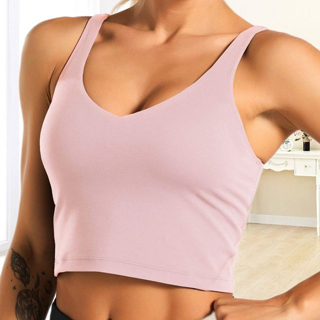 Sujetadores deportivos para niñassin arospara gimnasiocorrerentrenamientocamisetas sin mangas (rosa XL) Likrtyny Para estrenar