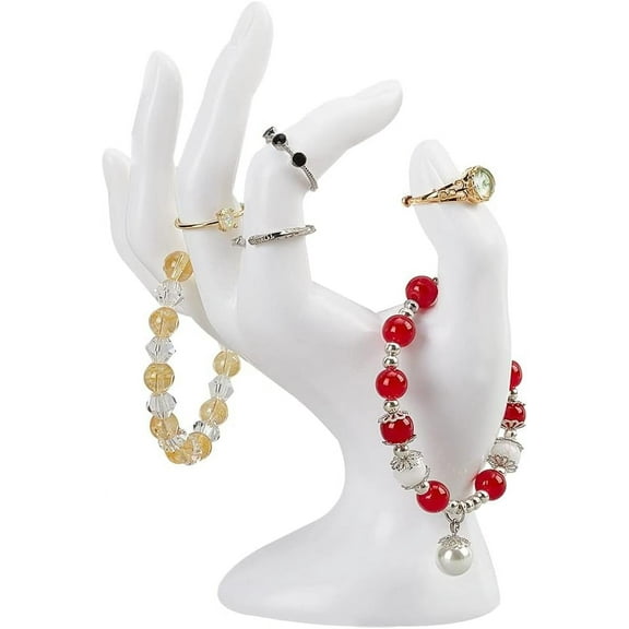 White Ring Hand Holder OK Shape Hand Jewelry Holder Jewelry Display Jewelry Stand Mannequin Hand for Rings Bracelets Watch Photo Props Home Decoration 2.8x4.53x7.08