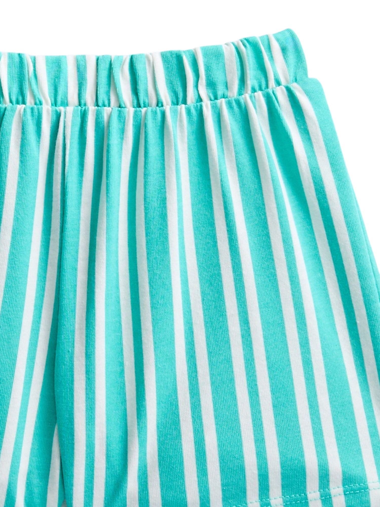 Wonder Nation Toddler Girls Ribbed Tank Top and Shorts 2-Piece Set, Sizes 12M–5T