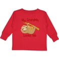 thumbnail image 3 of Inktastic My Grandma Loves Me Sloth Boys or Girls Long Sleeve Toddler T-Shirt, 3 of 5