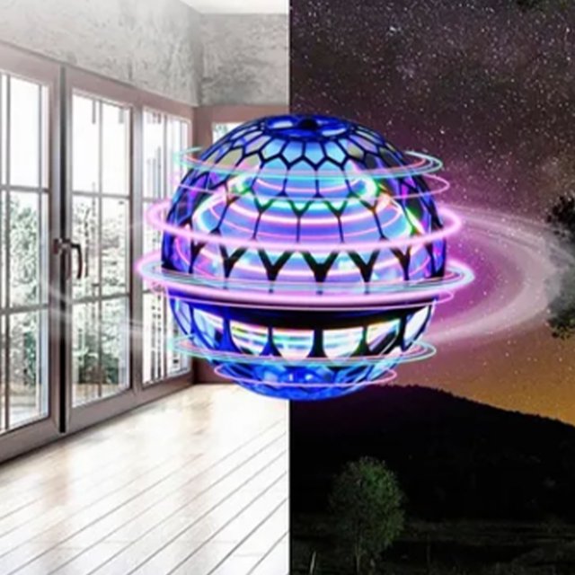 Bola voladora luminosa OVNI, luces frescas de bola voladora inteligente con batería de 200 mAh para jardín de infantes
