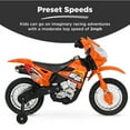 thumbnail image 5 of Best Choice Products 6V Kids Electric Battery Powered Ride On Motorcycle w/ Training Wheels, Lights, Music - Orange, 5 of 9