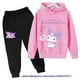 thumbnail image 2 of Hello Kitty Casual divertido chándal niños Kuromi Sudadera con capucha conjunto niños sudaderas con capucha pantalones largos 2 piezas conjuntos niños suéter ropa, 2 of 5