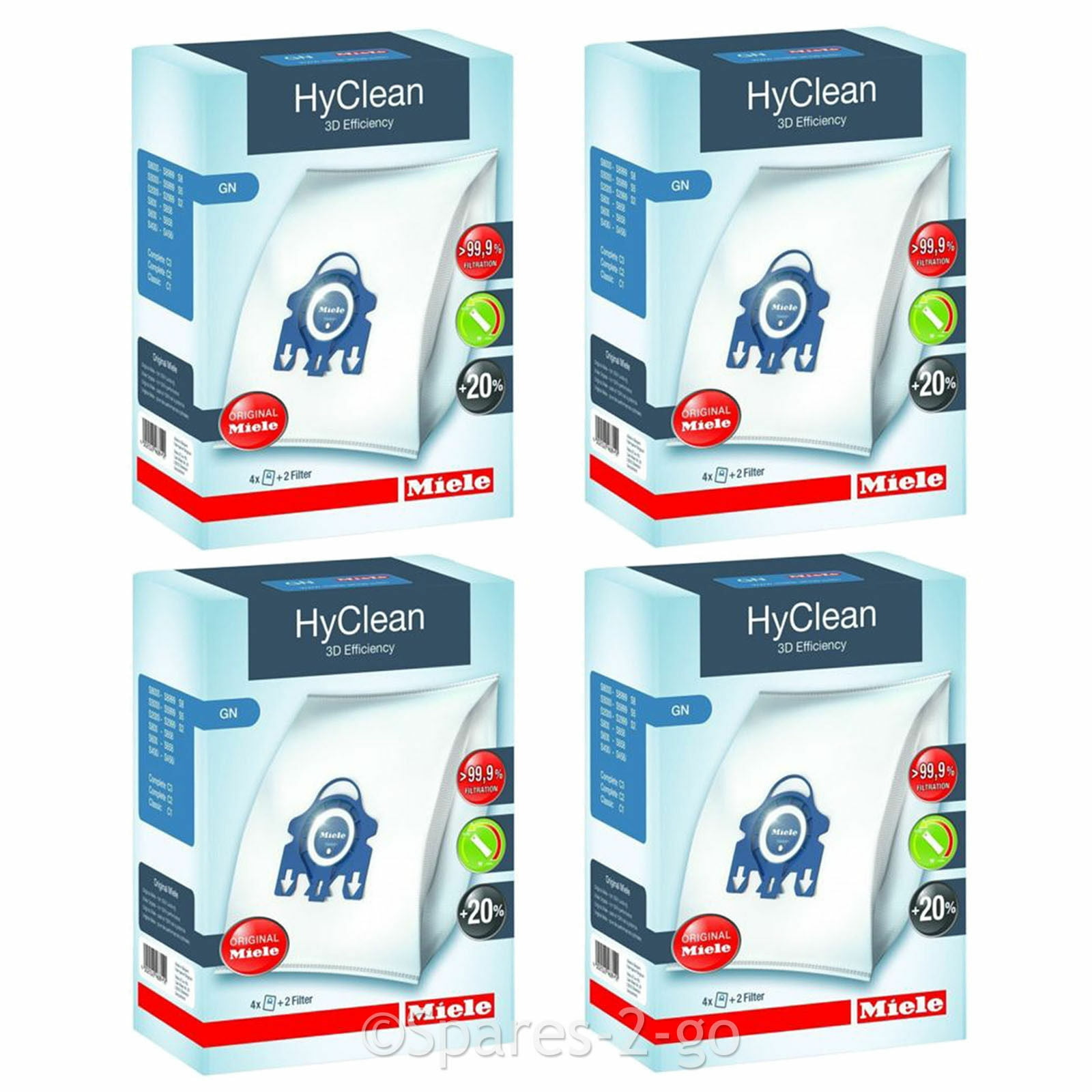 Details about   12x 3D Efficiency HyClean Dust AirClean Bags For Miele GN Vacuum Cleaner+Filters 