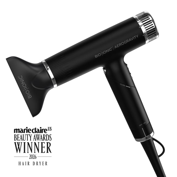 Bio Ionic AeroGravity Compact Professional Ionic Hair Dryer, Lightweight, Folding Handle, Black