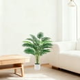 thumbnail image 2 of 28'' Palm Tree Artificial Trees in White Tropical Pot, 2 of 5
