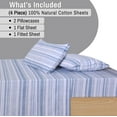 thumbnail image 3 of RUVANTI 4 Pcs Cotton Sheets - 100% Natural Cotton Soft, Lightweight & Breathable Crispy Percale Bed Sheets, Twin XL Sheet Sets 16" Deep Pockets, Naval Blue, 3 of 8