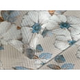 thumbnail image 3 of Ambesonne Floral Quilted Coverlet 3 Pcs, Vintage Flowers Springtime, King Size, Tan Ginger Sea Blue, 3 of 4