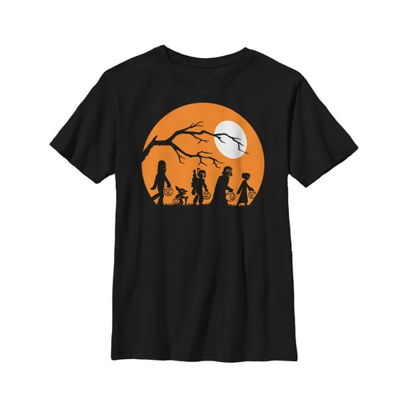 Boy's Star Wars Characters Trick or Treat  Graphic Tee Black Large