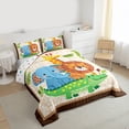 thumbnail image 3 of Castle Fairy Cartoon Elephant Lion Squirrel Twin Comforter Sets,Leopard Print Bedding Set, 3 of 8