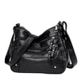 thumbnail image 3 of Bolso multibolsillos para mujer de mediana edad y mayor, bolso de cuero suave, bolso bandolera de un solo hombro de moda, bolso de hombro para mujer, bolso para madre de mediana edad, 3 of 5