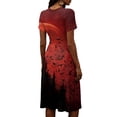 thumbnail image 5 of Womens Halloween Dresses Witch Hat Ghost Short Sleeve Spooky Midi Dresses Bat Pumpkin V Neck Horror Sundress, 3XL, 5 of 5