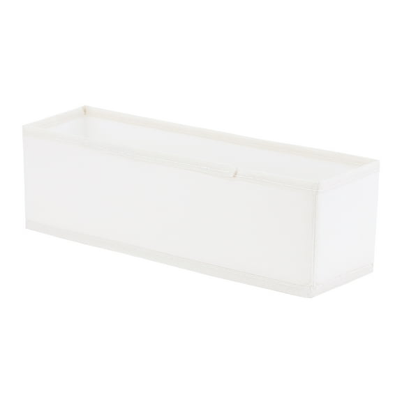 Unique Bargains Storage Cube Fabric Foldable Basket with Handles for Shelves 1pcs White S