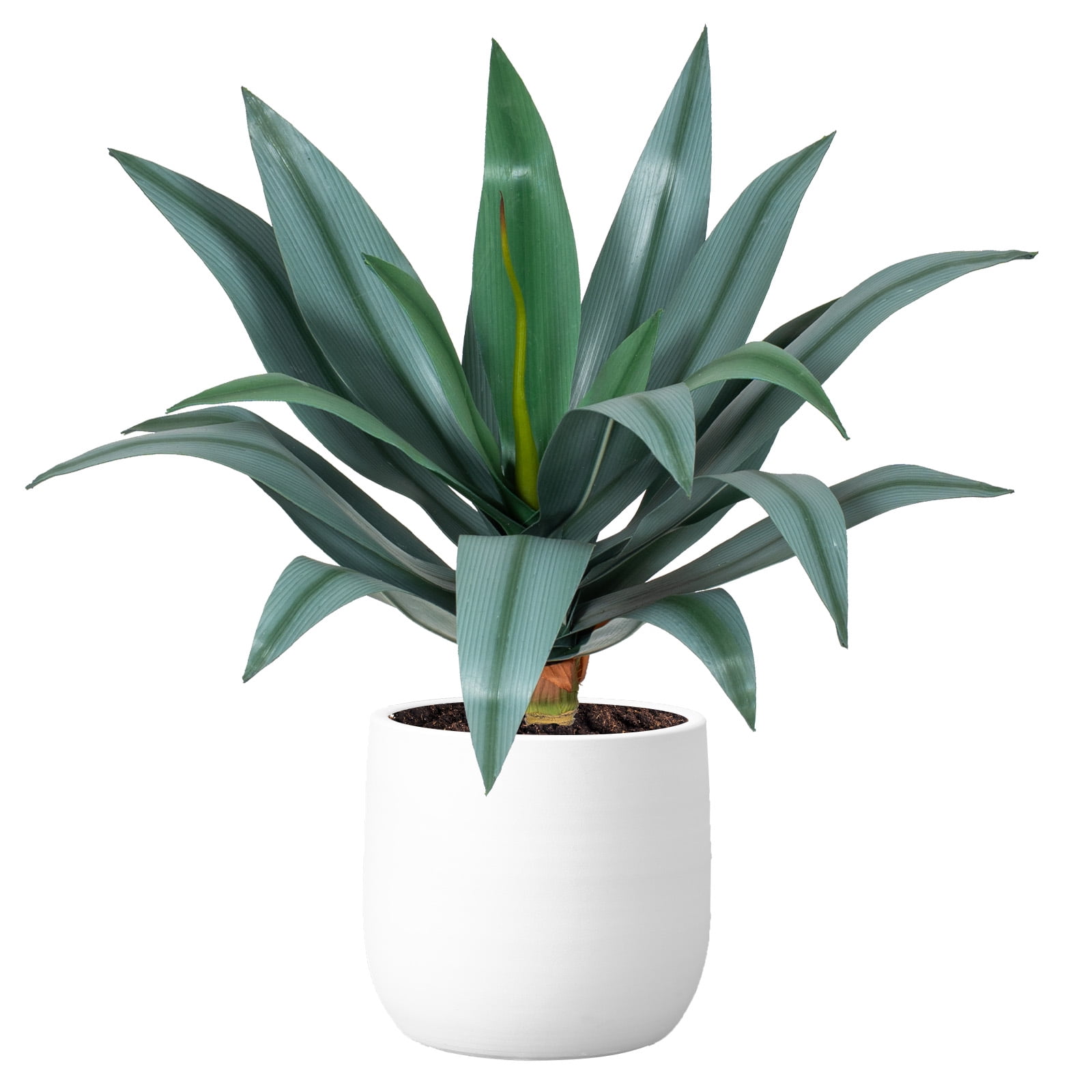 16in Faux Agave Plant, UV Protected Green Artificial Agave, Unpotted Mini Fake Succulent for Indoor Outdoor Decoration