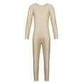 thumbnail image 5 of iEFiEL Kids Girls Long Sleeves Ballet Dance Gymnastics Leotard Jumpsuit Nude 5-6, 5 of 6