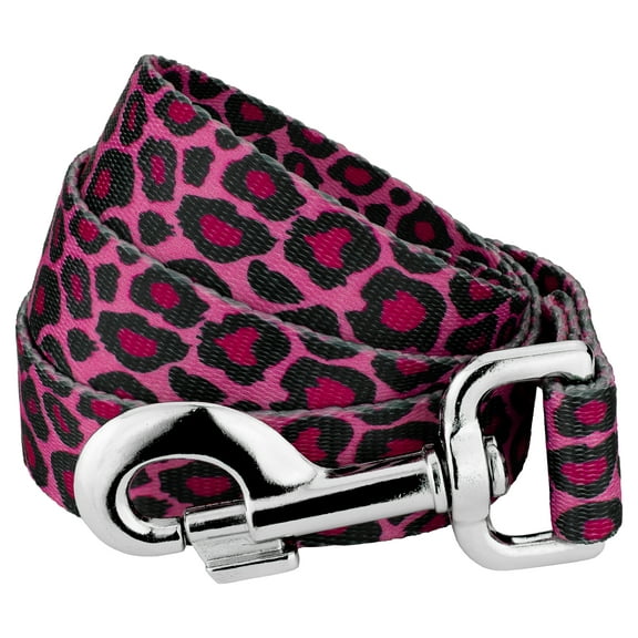 Country Brook Petz® 5/8 Inch Pink Leopard Print Everyday Dog Leash, 6 Foot