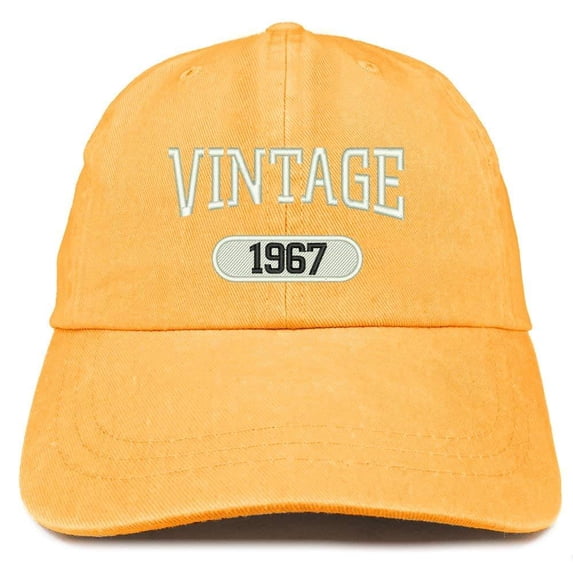 Trendy Apparel Shop Vintage 1967 Embroidered 51st Birthday Soft Crown Washed Cotton Cap - Light Blue
