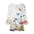 thumbnail image 4 of Slim Fit Tees for Women Floral Print Blouses for Women Plus Size Shirts for Women 4X-5X, 4 of 5