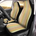 thumbnail image 1 of Juego de 2 fundas de asiento de coche ABPHQTO marrón Vintage rayas naranja cómic universal, 1 of 4