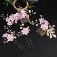 thumbnail image 2 of Peineta de hojas doradas, accesorio para el cabello, accesorio para el cabello hecho a mano, peine con flores insertadas, accesorio para el cabello, accesorios para novias, 2 of 6