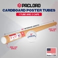 thumbnail image 2 of Paclord 3" x 72" Heavy-Duty Reinforced Cardboard Mailing Tube, Pack of 1 Tube with 2 Caps – Secure USPS Approved – Great for Shipping and Storing of Prints, Artwork, Posters or Documents, 2 of 4
