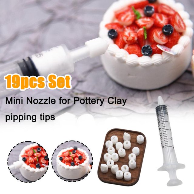 HLONK BETTERLIFE 19pcs Set Mini Nozzle For Pottery Clay Pipping Tips Cake Miniature D DIY Y1W3