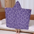 thumbnail image 5 of Purple Leopard Print Hooded Bath Towel，60"x35" for Ages 3 To 12 Kids, Quick Dry Lightweight Soft Microfiber Hood Beach Towel Cover Up for Kids, 5 of 7