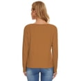 thumbnail image 5 of Women's Lightweight Cardigan Sweater Long Sleeve Crewneck Button Down Knit Cardigan(Coffee M), 5 of 6