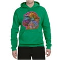 thumbnail image 3 of Colorful Neon Gorilla | Dean Russo Art Animal Lover Unisex Hoodie Sweatshirt, Kelly, Large, 3 of 6