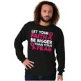 thumbnail image 5 of Breast Cancer Faith Bigger Than Fear Women's Long Sleeve T Shirt Brisco Brands S, 5 of 6