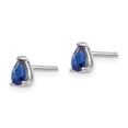 thumbnail image 2 of 14K White Gold Earring Stud Women'S Sapphire Pear Blue 6 mm 3, 2 of 3