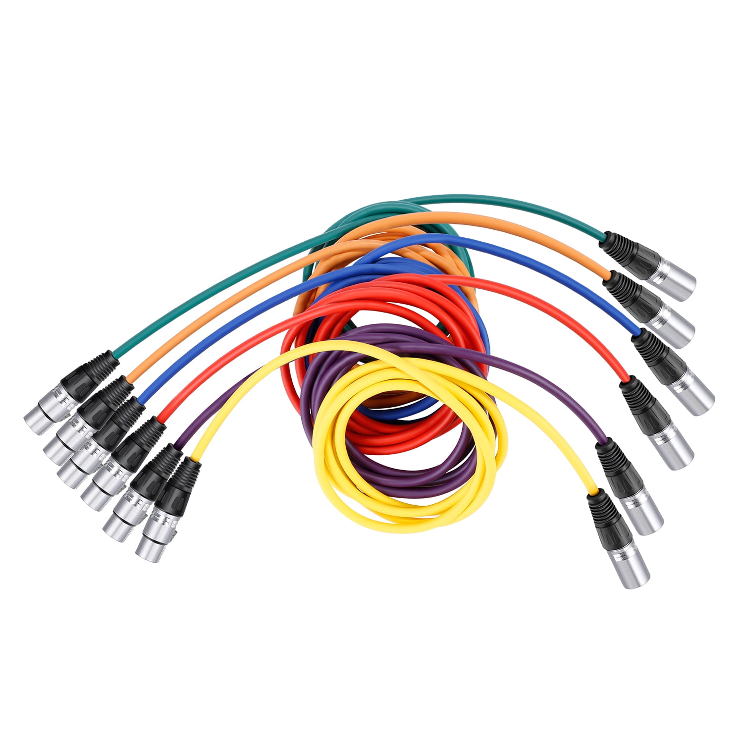 Neewer 6-Pack 1 meter Audio Cable Cords, XLR Male to XLR Female Microphone Color Cables(Green, Blue, Purple, Red, Yellow, Orange)