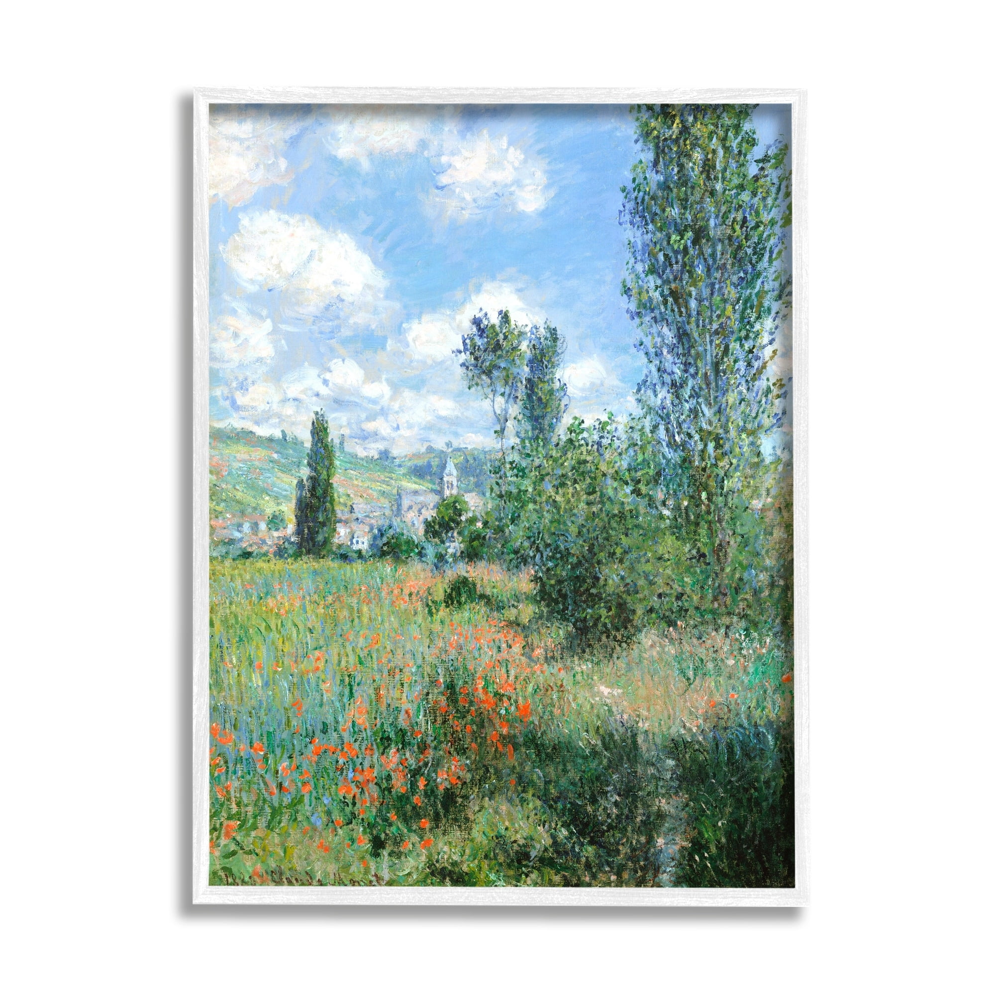 Stupell Industries Classic Field Flowers Rural Impressionist Painting Painting White Framed Art Print Wall Art, Design by Lettered and Lined