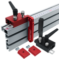 thumbnail image 2 of Limiteur de Piste Incliné pour Menuiserie Plateforme de Poussée 75 Types Limiteur de T-Type Réglable pour Clôture Rouge, 2 of 8