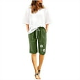 thumbnail image 2 of Puntoco pantalones cortos de verano para mujer, moda 2024, pantalones cortos informales con estampado de cinco puntos de verano para mujer, pantalones cortos de lino y algodón de talla grande, 2 of 6
