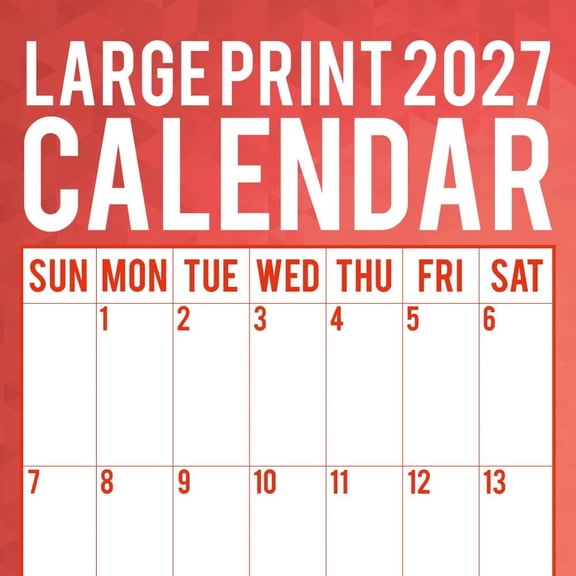 Gifted Stationery Co, Large Print Calendar 2027 Wall Calendar