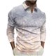thumbnail image 2 of Blusa y camisa de manga larga con cuello vuelto para hombre, jersey de solapa con cremallera y manga larga, blusa informal estampada para San Valentín, poliéster para hombre, 2 of 5