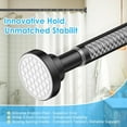 thumbnail image 4 of Black Spring Tension Curtain Rods Shower Curtain Rod for Bathroom, Shower Rod 42-98 Inch Adjustable,Spring Tension Curtain Rods, Rust-Resistance, Non-Fall Down, No Drilling, 4 of 15
