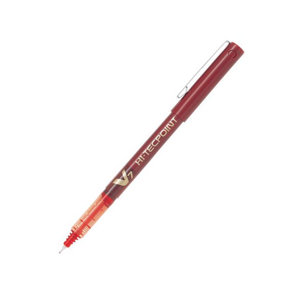 Pilot Hi-Tecpoint V7 Stylo à Bille Roulante, Pointe Aiguille, 0,7mm, Encre Rouge