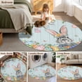 thumbnail image 5 of Round Rugs 7Ft, Easter Round Area Rug Washable Indoor Throw Carpet, Country Spring Botanical Eggs Trees Wooden Grain Large Non Slip Circle Rug for Dining Room Playroom Home Decor Aesthetic, 5 of 8