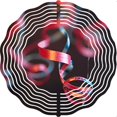 thumbnail image 2 of Vibrant Metal Hanging Wind Spinner with Intertwined Red & Blue Strands Circular White Lines - Stunning Garden Decor for Depth & Motion, 2 of 6