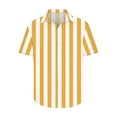 thumbnail image 4 of Shirts for Men Plus Size Short Sleeve Stripe Turndown Collar Button Shirt Tops Orange M, 4 of 5