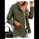 thumbnail image 1 of Chaqueta Utilitaria de Otoño para Mujer: Cuello Alto, Color Liso, Corte Holgado, de Cremallera y Múltiples Bolsillos Verde M, 1 of 6