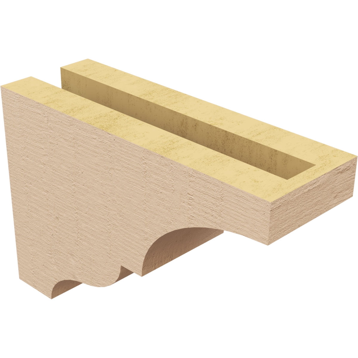 3"W x 9"D x 6"H Classic Asheboro Rough Cedar Woodgrain TimberThane Corbel, Primed Tan