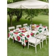 thumbnail image 5 of 60x102 Inch Outdoor Tablecloth with Umbrella Hole Zipper Rectangle Strawberry Rustic Rectangular Tablecloths Outside Waterproof Spring Summer Floral Fruit Patio Table Cloth Cover for Picnic Party, 5 of 8