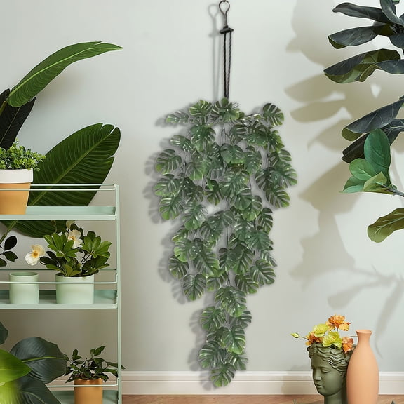 Fake Hanging Plants Artificial Decor Faux Potted Greenery Hanging Plants No Fade Fake Plants Eucalyptus Mandala Vines Lifelike Artificial Plants Indoor for Room Home Office Wall Shelf Outdoor Decor A