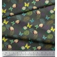 thumbnail image 3 of Soimoi Poly Georgette Fabric Tropical Leaves,Floral & Butterfly Print Fabric by The Yard 42 Inch Wide, 3 of 5