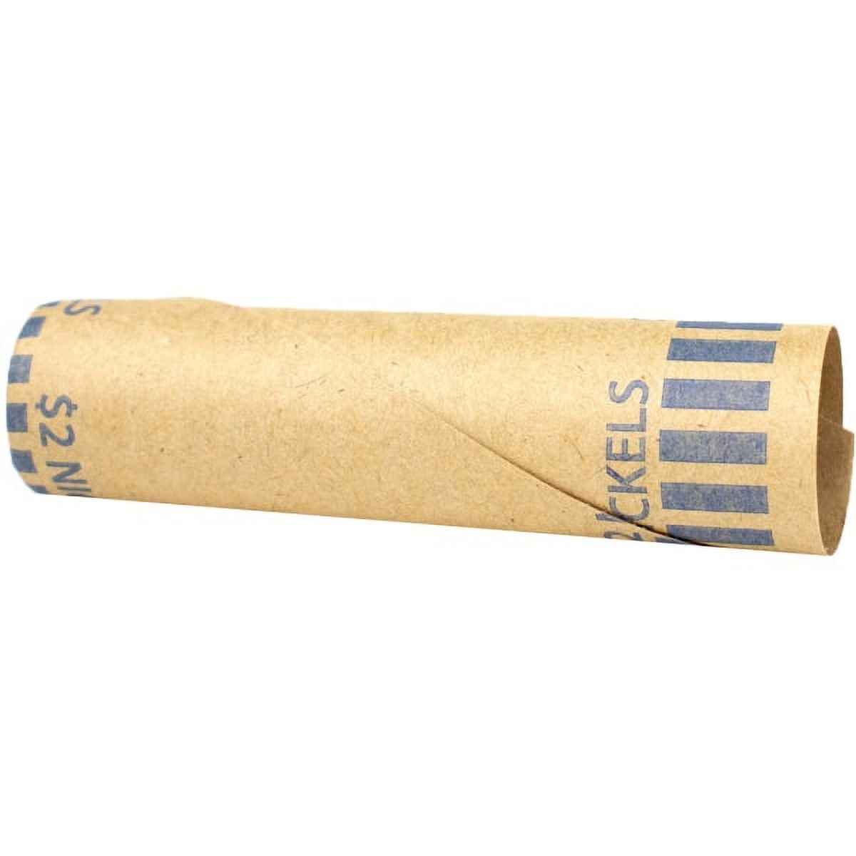 CONTROLTEK $2 Nickel Crimped-End Coin Wrapper Kraft/Blue 1000/Carton (560052)