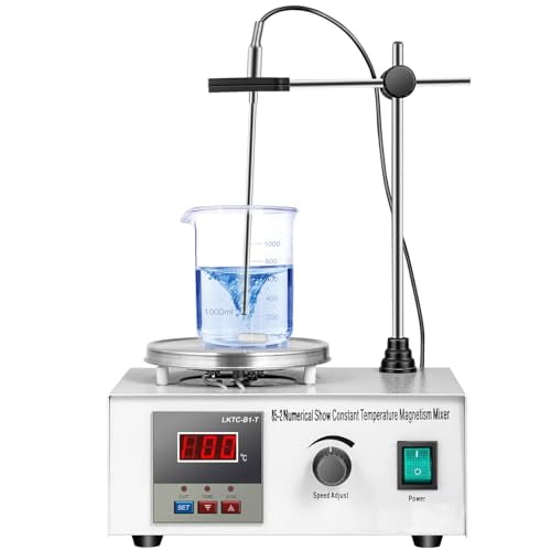 Magnetic Stirrer Hot Plate with Magnetic Stir Bar Heating Power Hot Plate Stirrer with LED Digital Display for Mixing & Stirring in Lab 0-2000RPM Speed Adjusting 1000ml Capacity(110V 200W)$$Other
